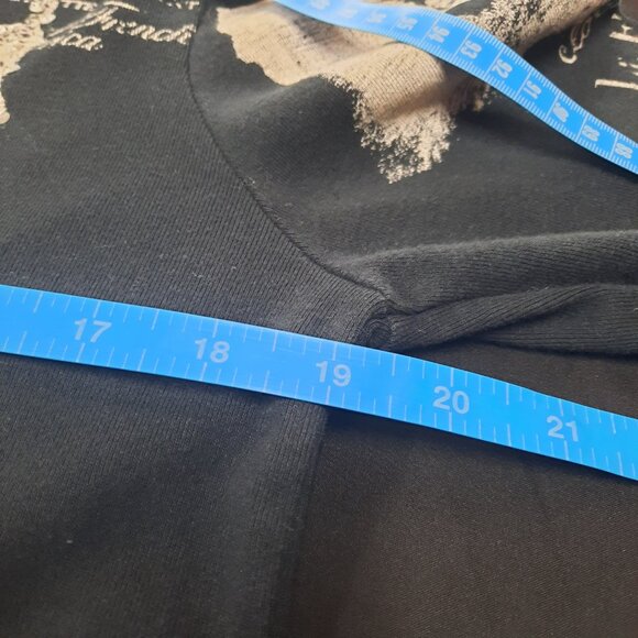 Women's Y2K Round Neck Long Sleeve Paris Themed Top Size Large Vintage Clothing - Picture 5 of 7